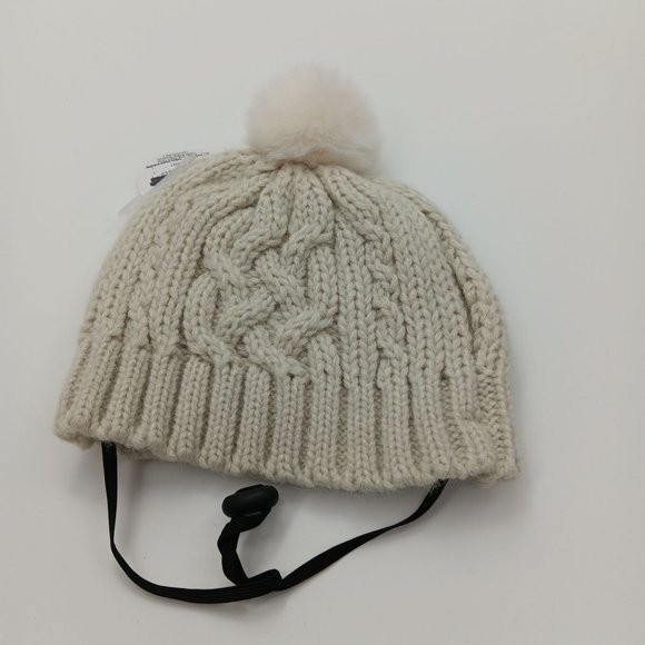 BOOTS&BARKLEY CREAM POM HAT WITH UNDER CHIN STRAP - Picture 5 of 9